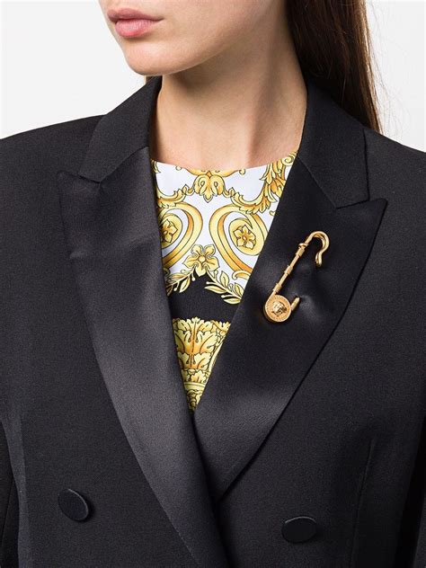 Versace safety pin brooch